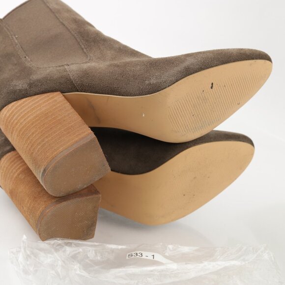 Steve Madden Womens Ravyn Boot Size 9 Taupe Suede Chelsea Block Heel Bootie - Picture 7 of 12